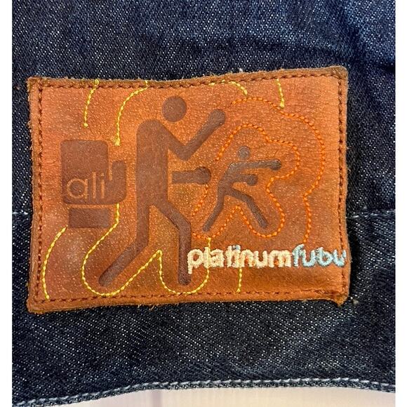 Vtg 90s Y2k Platinum Fubu Muhammad Ali Oversized Denim Jacket Sz L Hip Hop FLAWS - Picture 12 of 15
